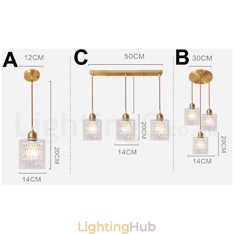 Pure Brass Rustic Lodge Nordic Style Pendant Light with Glass Shade