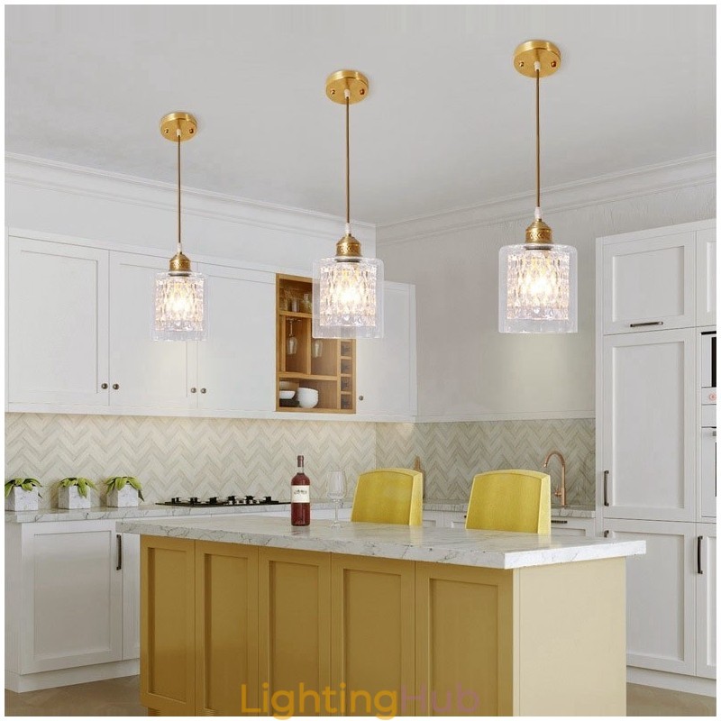 Pure Brass Rustic Lodge Nordic Style Pendant Light with Glass Shade