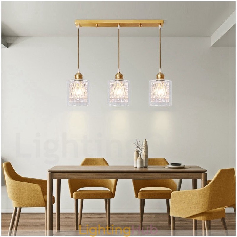 Pure Brass Rustic Lodge Nordic Style Pendant Light with Glass Shade