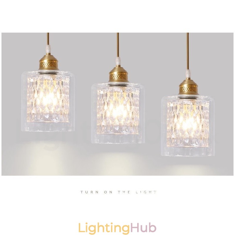Pure Brass Rustic Lodge Nordic Style Pendant Light with Glass Shade