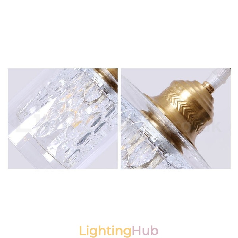 Pure Brass Rustic Lodge Nordic Style Pendant Light with Glass Shade