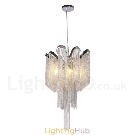 Aluminum Tassels Chandelier Designer Pendant Light Silver Colour Aluminum Tassels Chandelier Designer Pendant Light Silver Colour