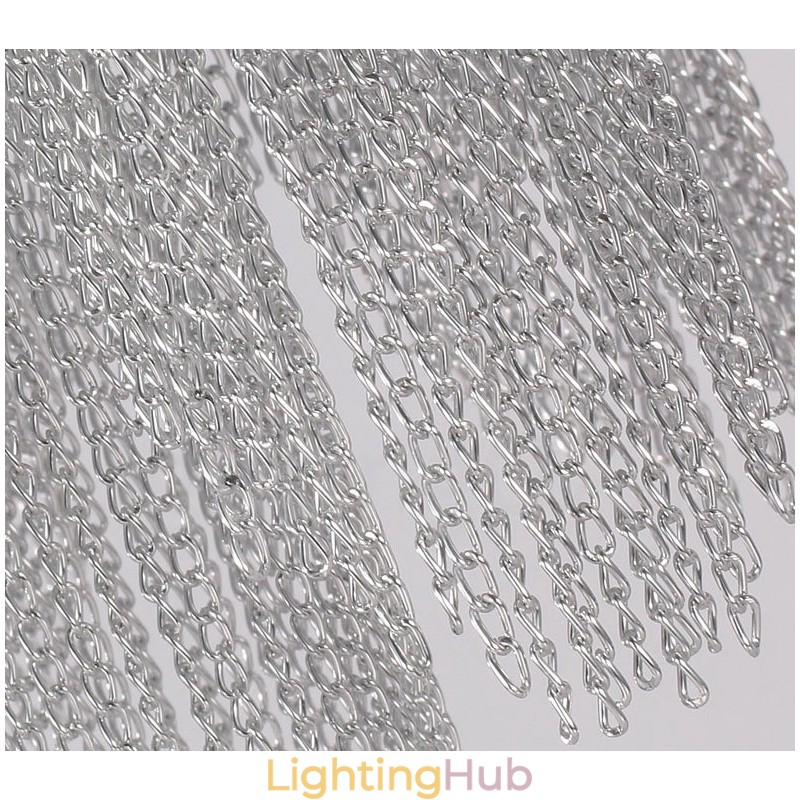 Aluminum Tassels Chandelier Designer Pendant Light Silver Colour