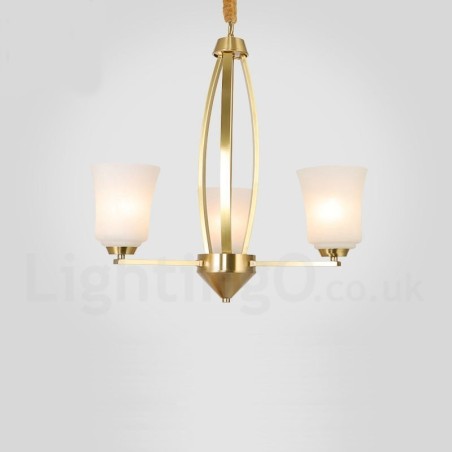 3 Light Pure Brass Large Luxurious Rustic Retro Vintage Brass Pendant Chandelier with Glass Shades 3 Light Pure Brass Large Luxurious Rustic Retro Vintage Brass Pendant Chandelier with Glass Shades
