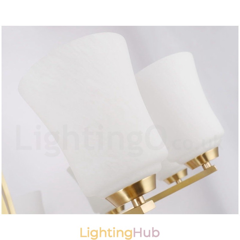 15 Light Pure Brass Large Luxurious Rustic Retro Vintage Brass Pendant Chandelier with Glass Shades