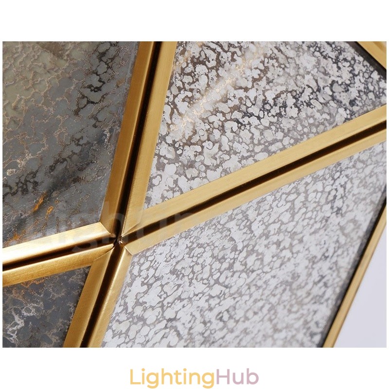 Pure Brass Rustic Lodge Nordic Style Pendant Light with Glass Shade