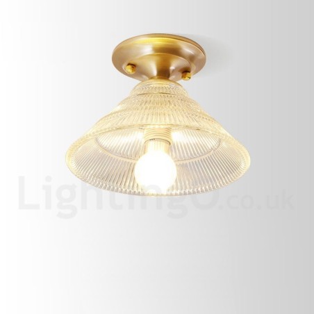 Pure Brass Rustic Lodge Nordic Style Flush Mount Ceiling Light with Glass Shade Pure Brass Rustic Lodge Nordic Style Flush Mount Ceiling Light with Glass Shade