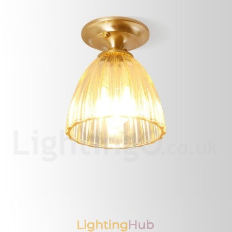 Pure Brass Rustic Lodge Nordic Style Flush Mount Ceiling Light with Glass Shade Pure Brass Rustic Lodge Nordic Style Flush Mount Ceiling Light with Glass Shade