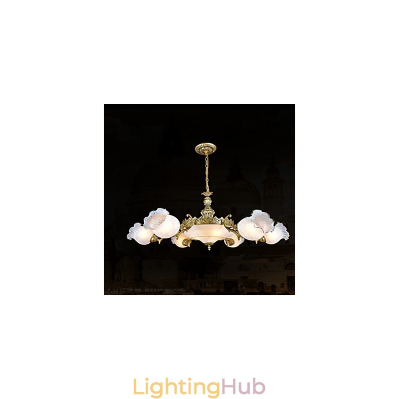 Traditional Classic Vintage Retro Bronze Metal Chandelier