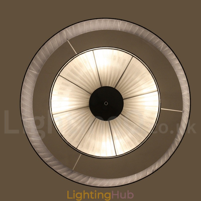 Drum 4 Light Pendant Modern Light with Fabric Shade