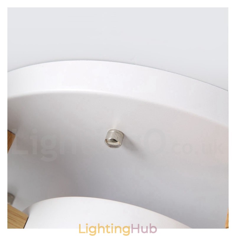 Wood Chandelier Modern Contemporary Nordic Style Flush Mount Ceiling Light with Acrylic Shade