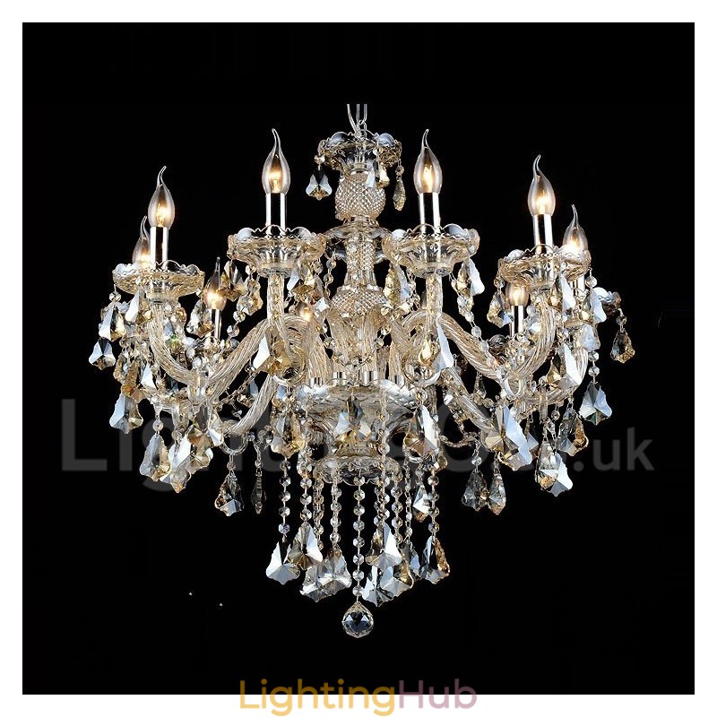 Retro Cognac Color K9 Crystal Modern Chandelier