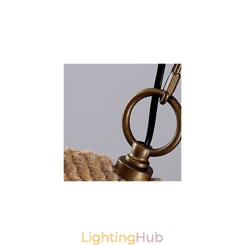 Retro 1 Lamp Hemp Rope Chandelier Retro Country Style
