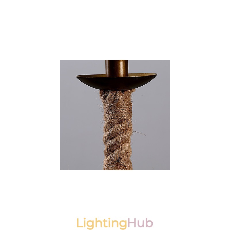 Retro 1 Lamp Hemp Rope Chandelier Retro Country Style