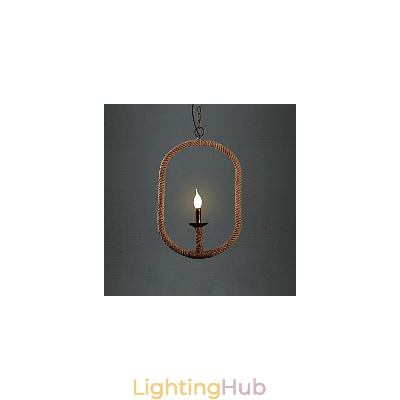 Retro 1 Lamp Hemp Rope Chandelier Retro Country Style