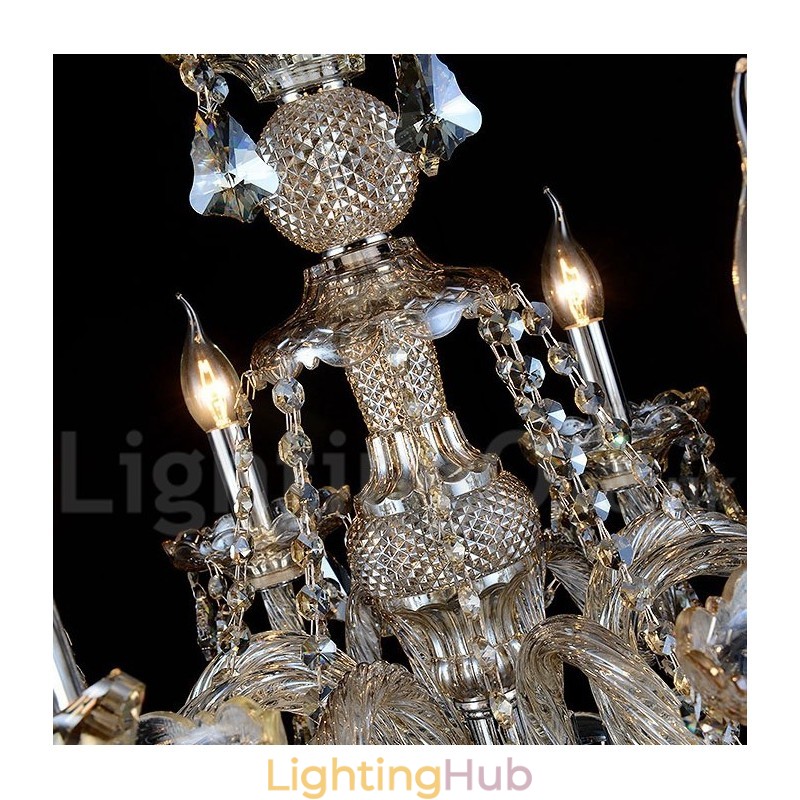 Retro Cognac Color K9 Crystal Modern Chandelier