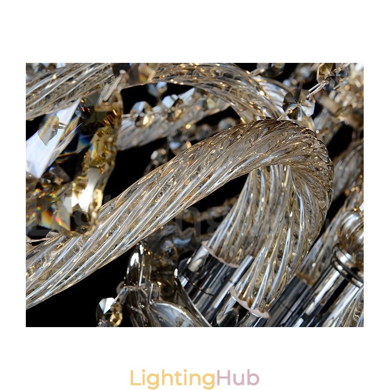 Retro Cognac Color K9 Crystal Modern Chandelier