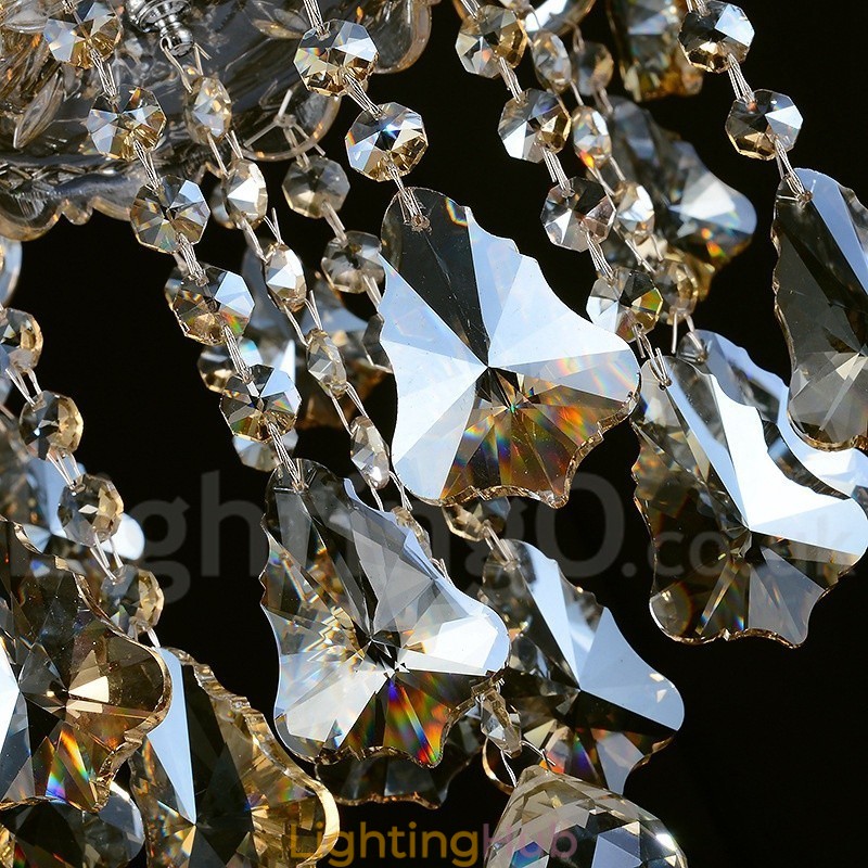 Retro Cognac Color K9 Crystal Modern Chandelier