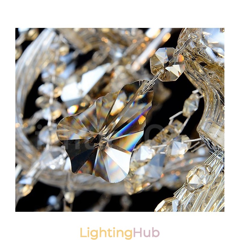 Retro Cognac Color K9 Crystal Modern Chandelier