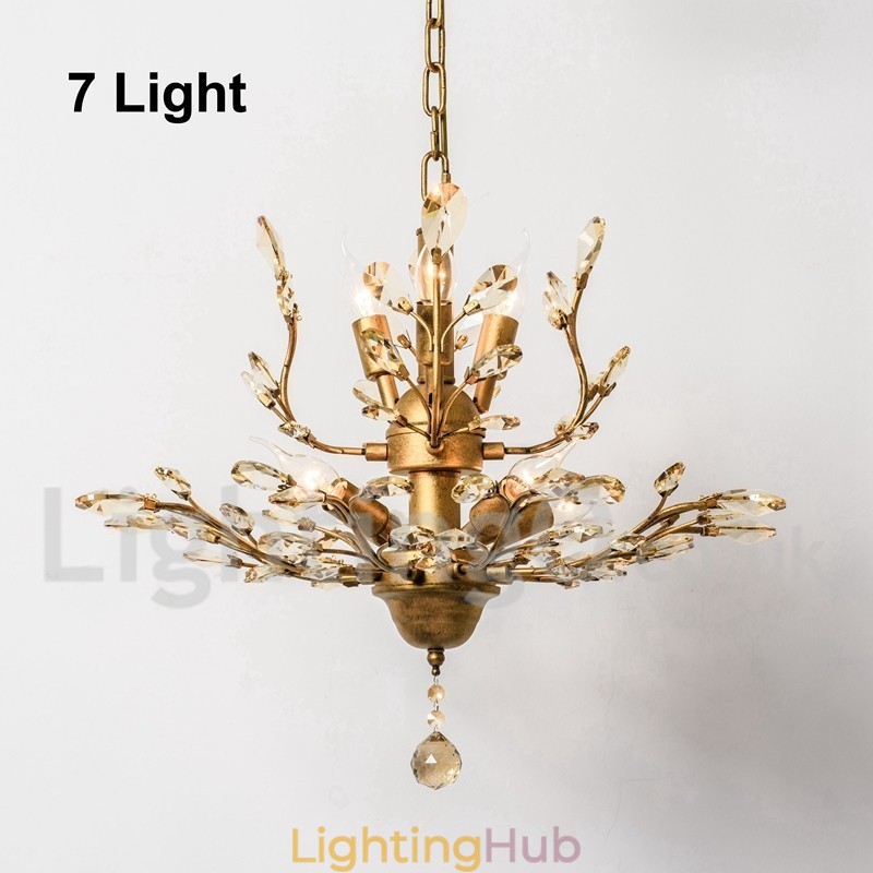 Crystal Iron Painting Chandelier with Crystal Modern Lighting Lamp