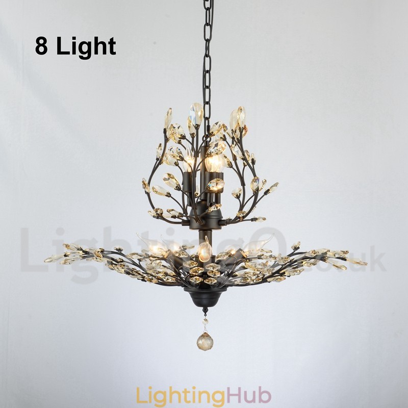 Crystal Iron Painting Chandelier with Crystal Modern Lighting Lamp