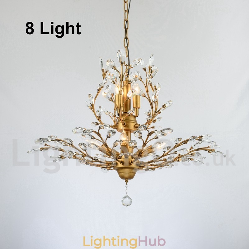 Crystal Iron Painting Chandelier with Crystal Modern Lighting Lamp