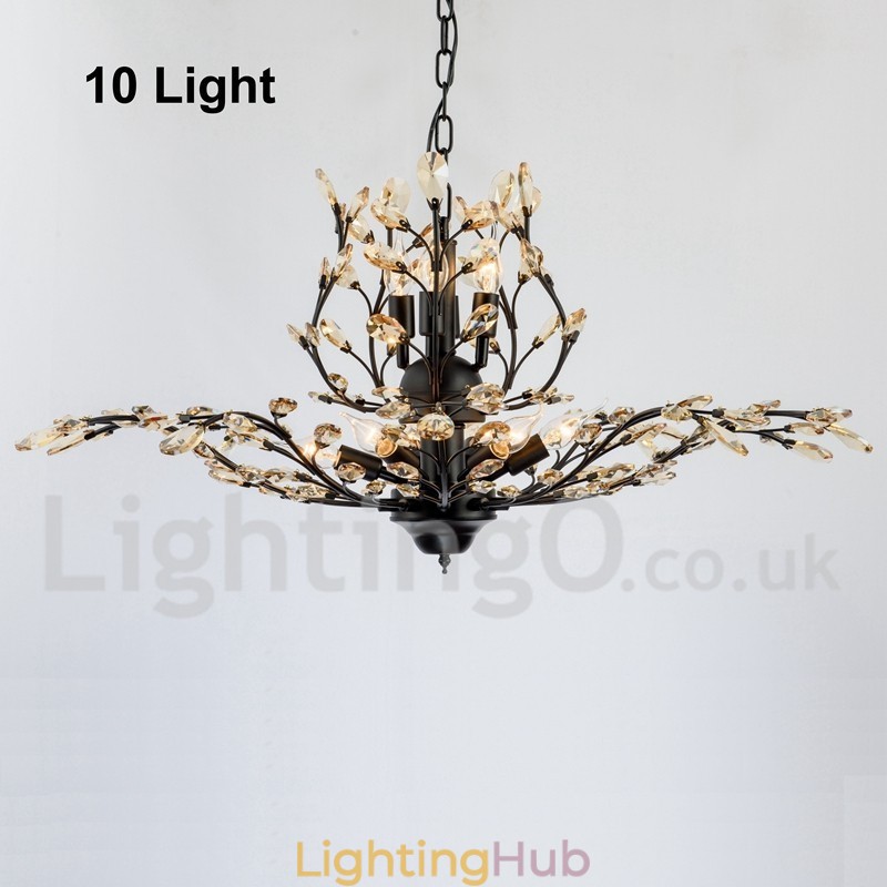 Crystal Iron Painting Chandelier with Crystal Modern Lighting Lamp