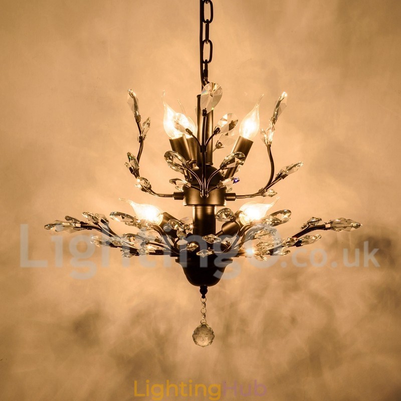 Crystal Iron Painting Chandelier with Crystal Modern Lighting Lamp