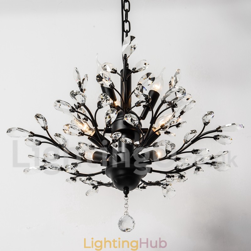 Crystal Iron Painting Chandelier with Crystal Modern Lighting Lamp
