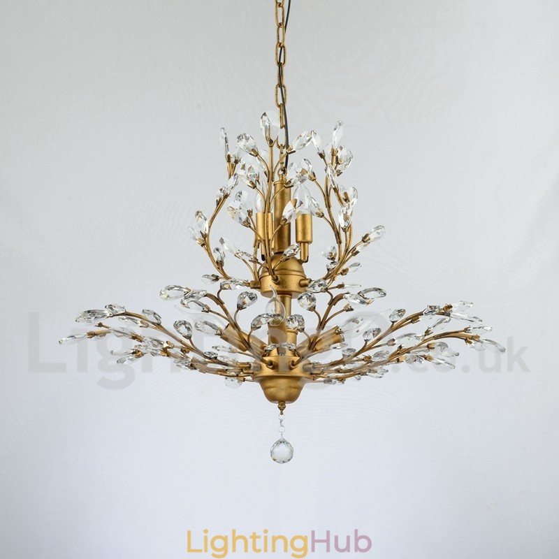 Crystal Iron Painting Chandelier with Crystal Modern Lighting Lamp