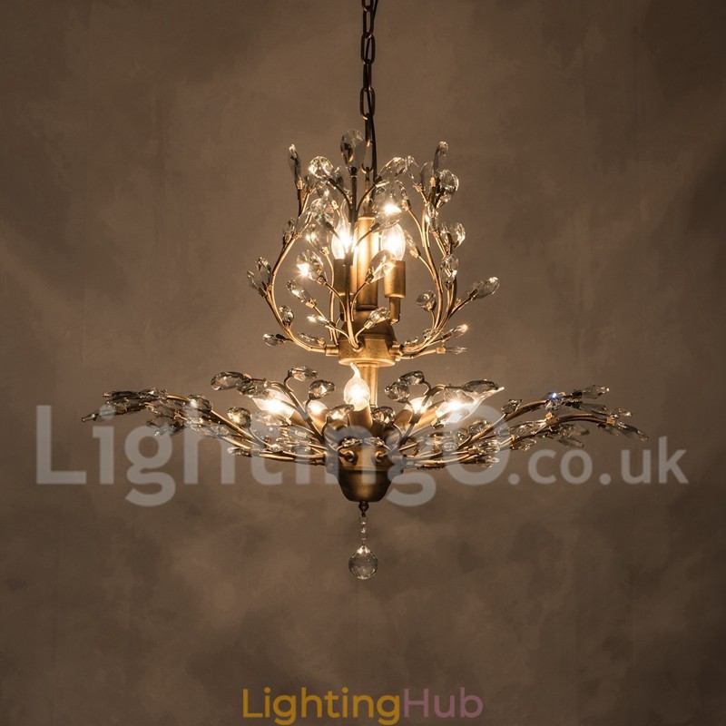 Crystal Iron Painting Chandelier with Crystal Modern Lighting Lamp