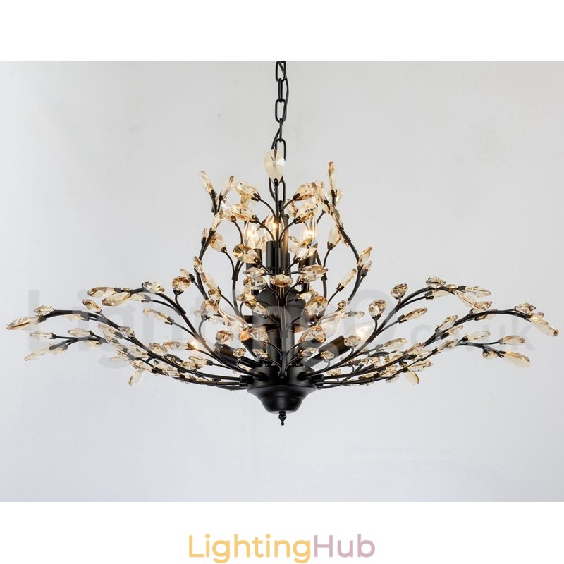 Crystal Iron Painting Chandelier with Crystal Modern Lighting Lamp