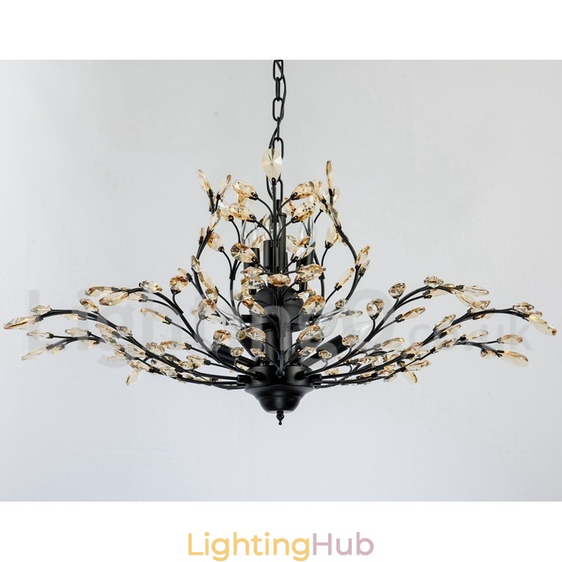 Crystal Iron Painting Chandelier with Crystal Modern Lighting Lamp