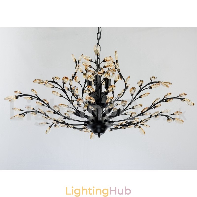 Crystal Iron Painting Chandelier with Crystal Modern Lighting Lamp
