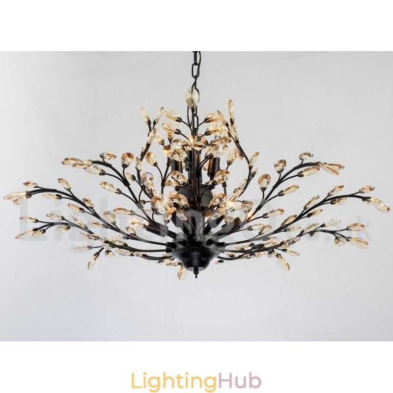 Crystal Iron Painting Chandelier with Crystal Modern Lighting Lamp
