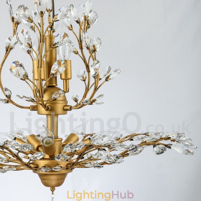 Crystal Iron Painting Chandelier with Crystal Modern Lighting Lamp