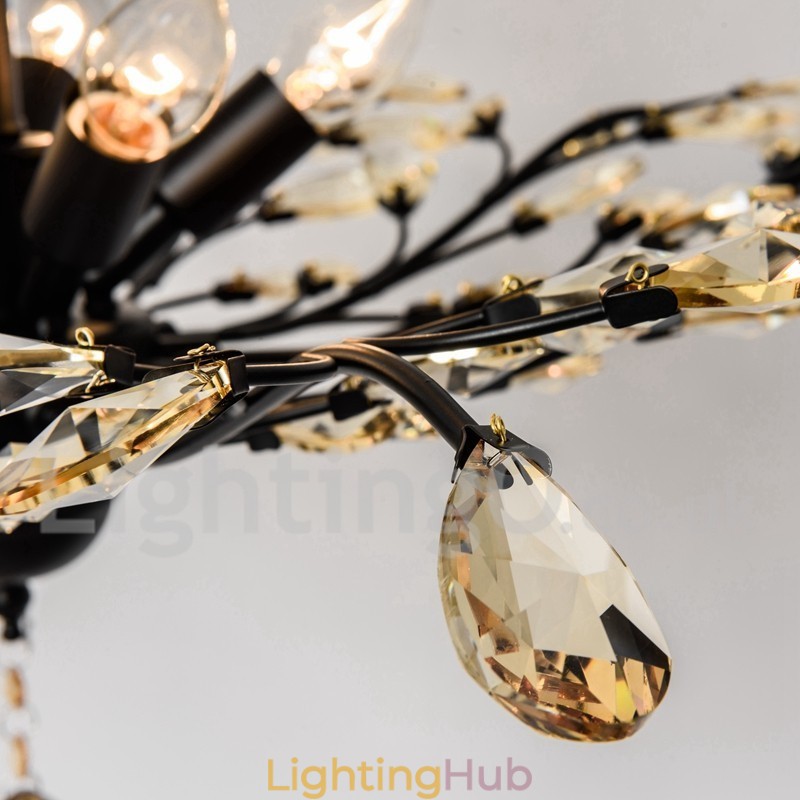 Crystal Iron Painting Chandelier with Crystal Modern Lighting Lamp