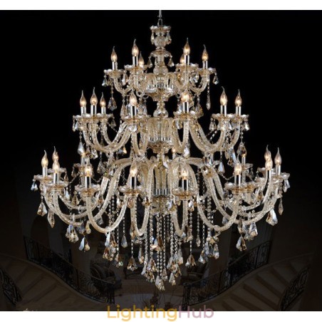 Extra Large 3 Tiers Retro Cognac Color K9 Crystal Modern Luxurious Chandelier Extra Large 3 Tiers Retro Cognac Color K9 Crystal Modern Luxurious Chandelier