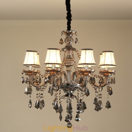 8 Lights Retro Grey Color K9 Crystal Candle Chandelier 8 Lights Retro Grey Color K9 Crystal Candle Chandelier
