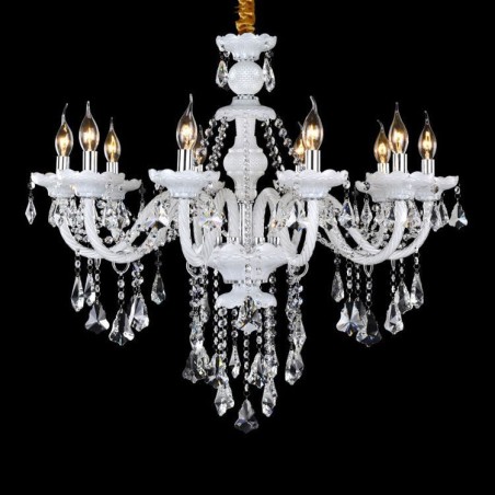 Retro White Colour K9 Clear Crystal Candle Chandelier Retro White Colour K9 Clear Crystal Candle Chandelier