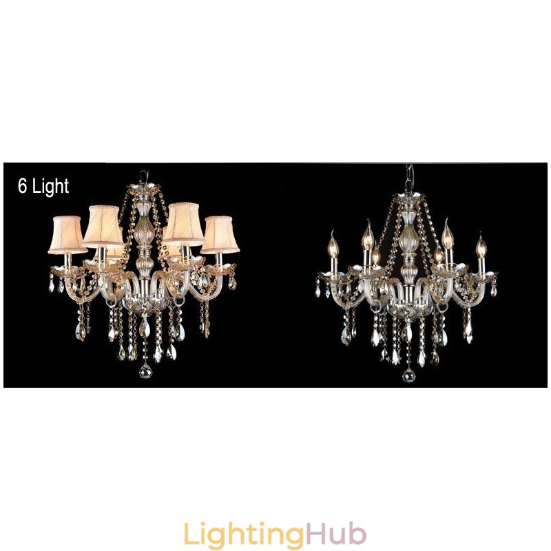 Cognac Colour Candle Large K9 Crystal Chandelier with Shades