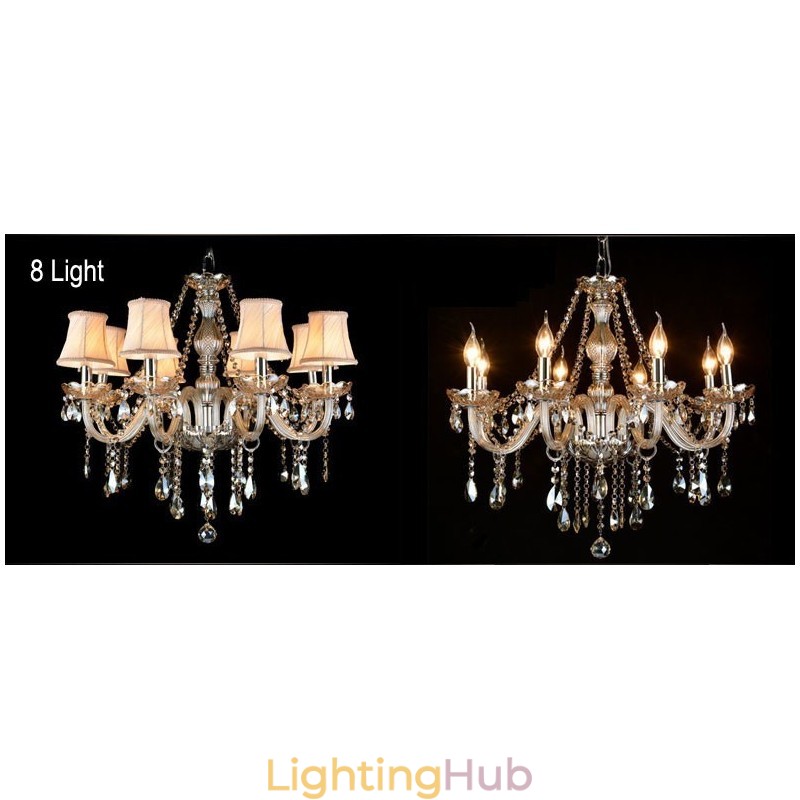 Cognac Colour Candle Large K9 Crystal Chandelier with Shades