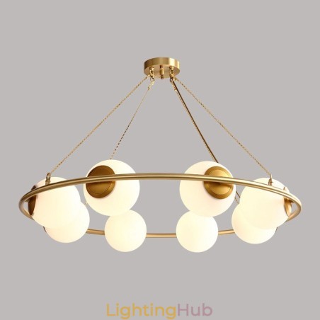 Pure Brass Bean Style Rustic Lodge Round Chandelier with White Shades Pure Brass Bean Style Rustic Lodge Round Chandelier with White Shades