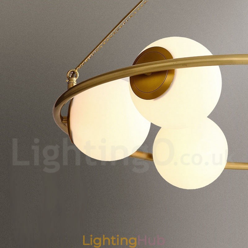 Pure Brass Bean Style Rustic Lodge Round Chandelier with White Shades