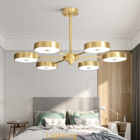 Pure Brass Rustic Lodge Rotatable Chandelier with Acrylic Shades Pure Brass Rustic Lodge Rotatable Chandelier with Acrylic Shades