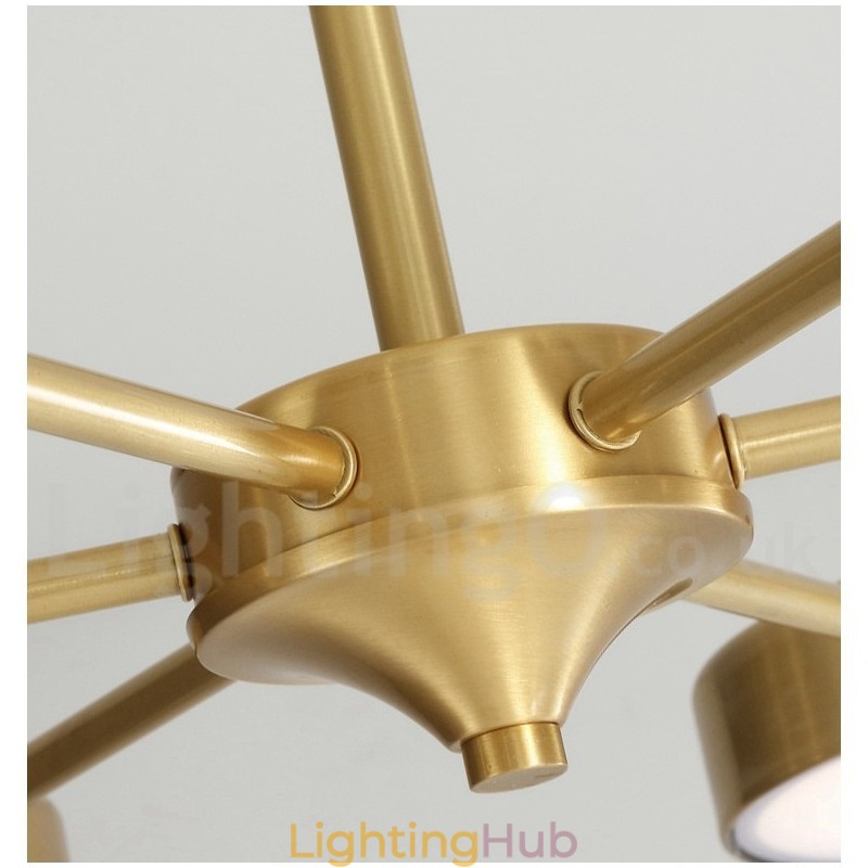 Pure Brass Rustic Lodge Rotatable Chandelier with Acrylic Shades