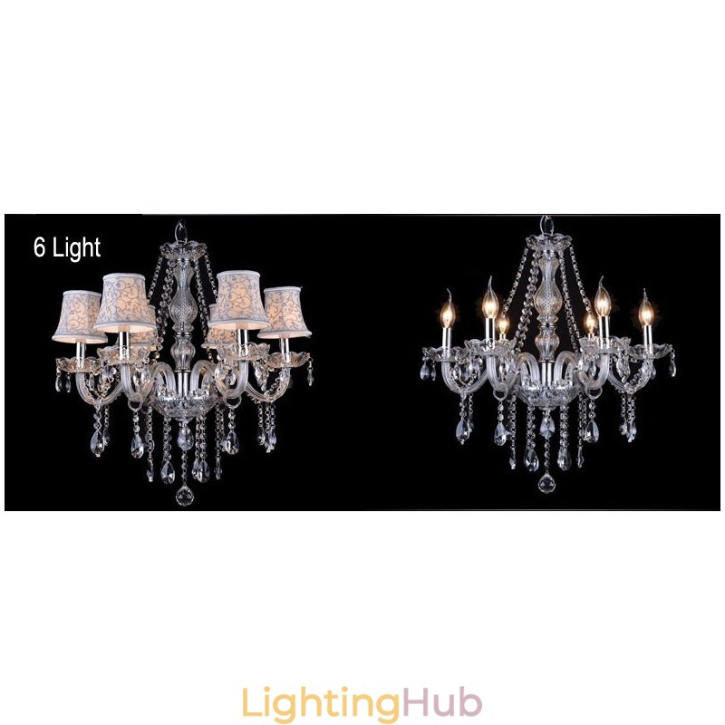 Clear Candle Large K9 Crystal Chandelier with Shades