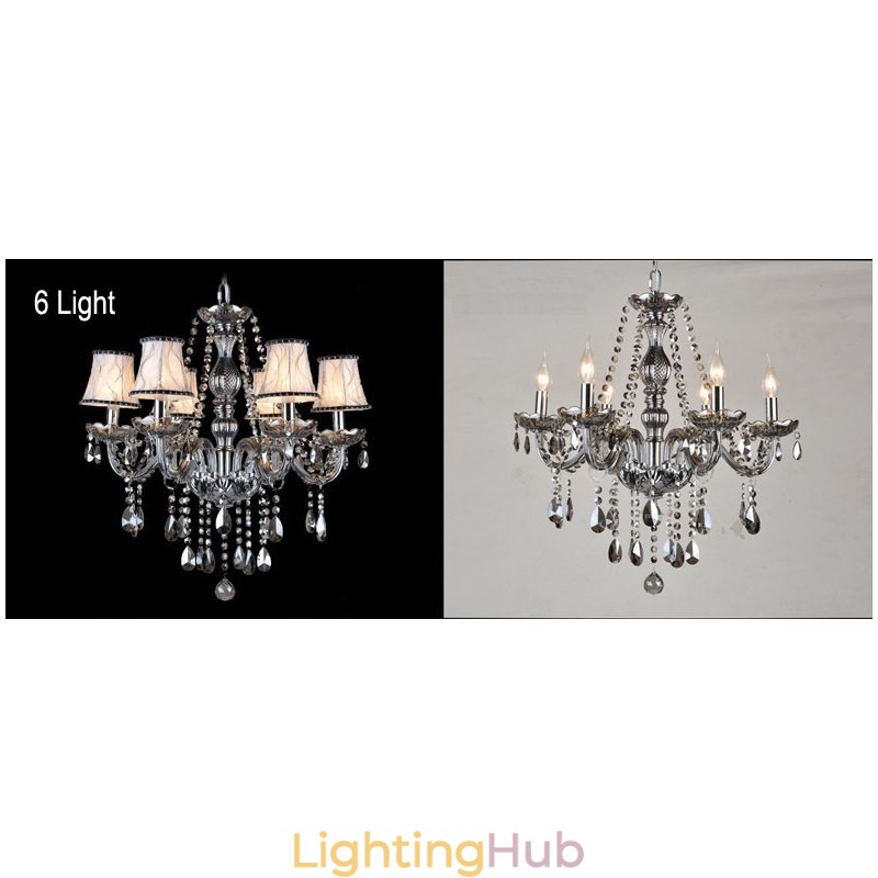 Grey Colour Candle Large K9 Crystal Chandelier with Shades