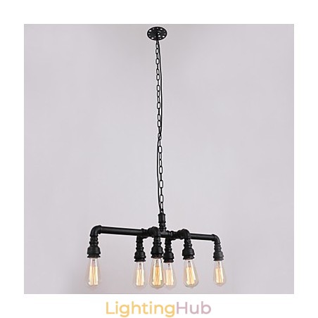 Water Pipe Retro Plating 6Light Painting Pendant Water Pipe Retro Plating 6Light Painting Pendant