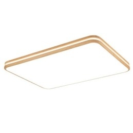Dimmable Rectangle Wooden with Lens Modern Contemporary Nordic Style Flush Mount Wood Ceiling Light with Acrylic Shade and Remote Control Also Can Be Used As Wall Light